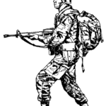 military clipart black and white 5 1