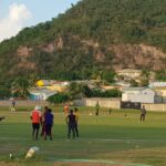 St. Kitts Male and Female Cricket Teams Warming-Up