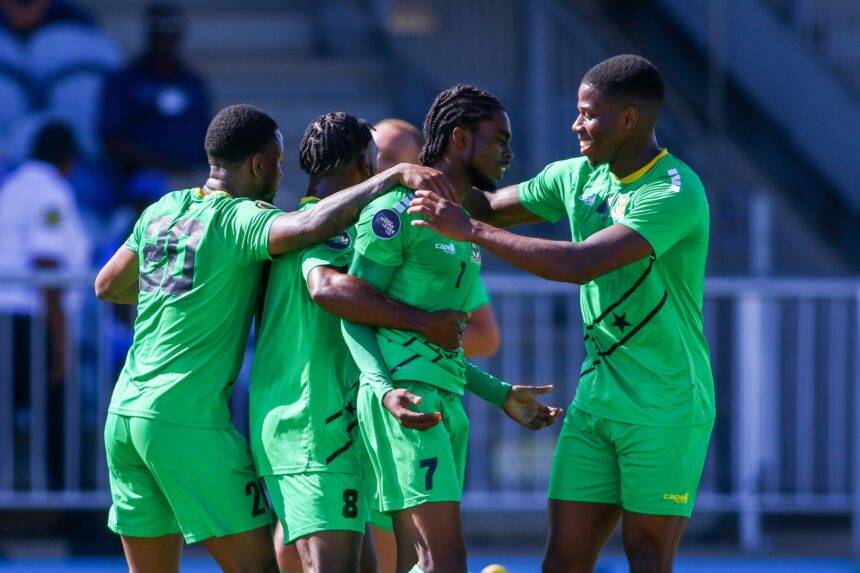 skn celebrating goal