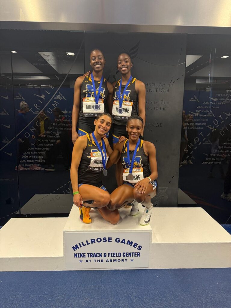 Monroe Mustangs Kaliyah Jones, Sarah Cohen, Tanesia Gardiner and Analissa Redmond Shine at Millrose Games 2 15242f0a 58b8 4565 98dd 0fb94faaae4d