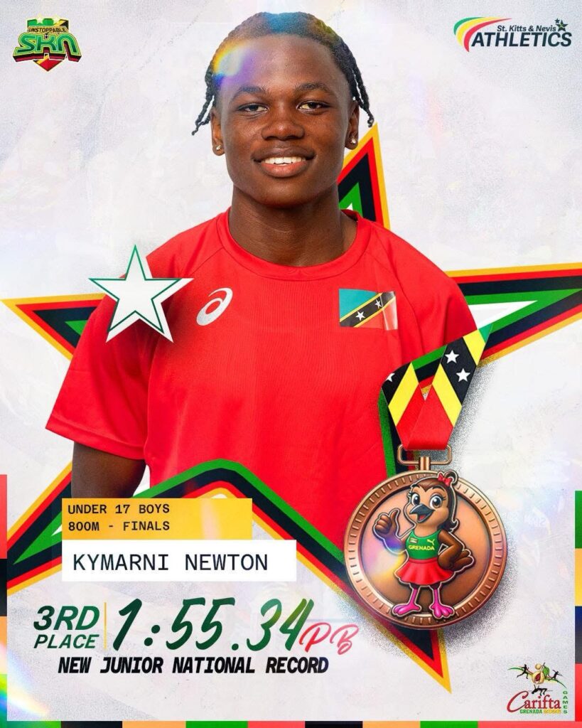 Kymarni Newton cops first medal for St Kitts and Nevis at CARIFTA 2026 2 img 7113