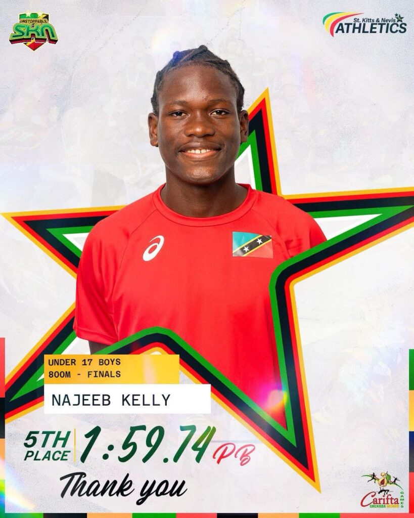 Kymarni Newton cops first medal for St Kitts and Nevis at CARIFTA 2026 4 img 7116