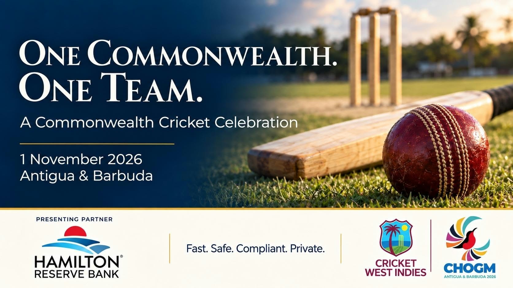 Hamilton Reserve Bank Title Sponsor for CHOGM 2026 Cricket Showcase